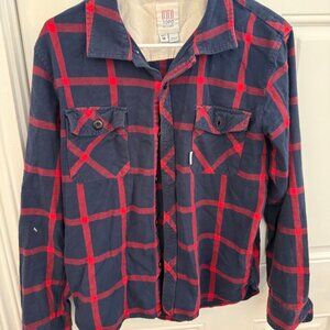 Topo Designs Men's Medium Plaid Flannel Shirt - Red/Navy